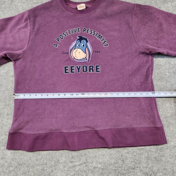 VTG Y2K Disney Store Eeyore Womens L Large Winnie The Pooh Fleece Sweatshirt - Picture 9 of 12